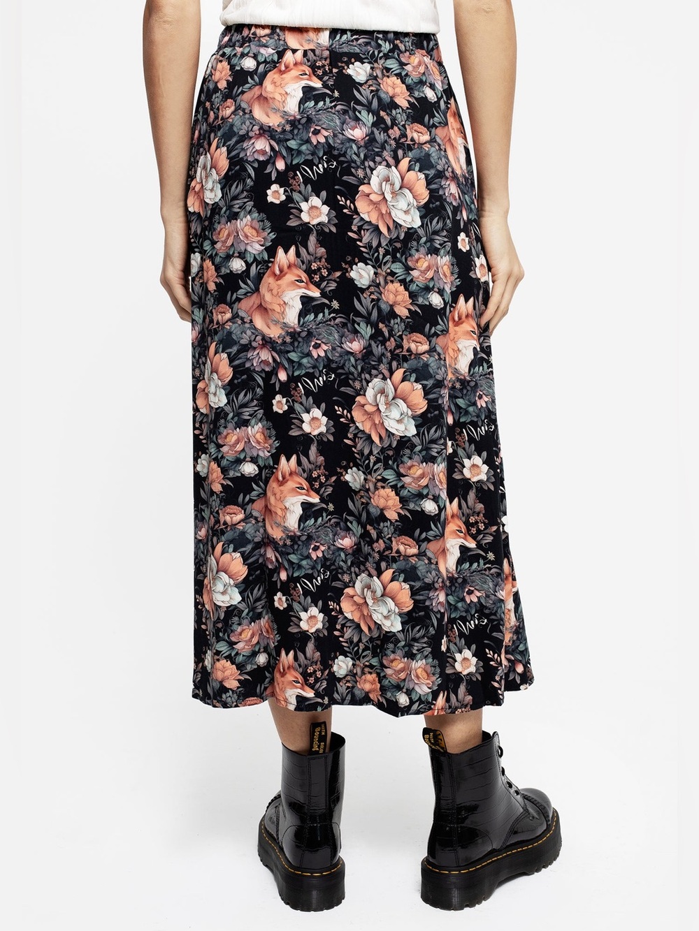 Disturbia Reynard Fox Floral Print Midi Skirt US 4 / UK 8 - Picture 3 of 5